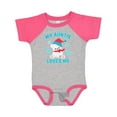 thumbnail image 1 of Inktastic Polar Bear My Auntie Loves Me in Santa Hat with Snowflakes Boys or Girls Baby Bodysuit, 1 of 5