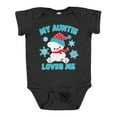 thumbnail image 1 of Inktastic Polar Bear My Auntie Loves Me in Santa Hat with Snowflakes Boys or Girls Baby Bodysuit, 1 of 5