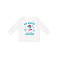 thumbnail image 1 of Inktastic Polar Bear My Auntie Loves Me in Santa Hat with Snowflakes Boys or Girls Long Sleeve Toddler T-Shirt, 1 of 5