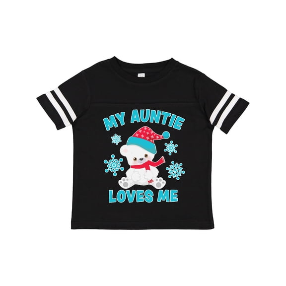 Inktastic Polar Bear My Auntie Loves Me in Santa Hat with Snowflakes Boys or Girls Toddler T-Shirt