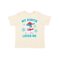 thumbnail image 1 of Inktastic Polar Bear My Auntie Loves Me in Santa Hat with Snowflakes Boys or Girls Toddler T-Shirt, 1 of 5