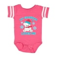 thumbnail image 1 of Inktastic Polar Bear My Grandma Loves Me in Santa Hat with Snowflakes Boys or Girls Baby Bodysuit, 1 of 5
