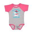 thumbnail image 1 of Inktastic Polar Bear My Grandma Loves Me in Santa Hat with Snowflakes Boys or Girls Baby Bodysuit, 1 of 5