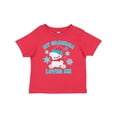 thumbnail image 1 of Inktastic Polar Bear My Grandma Loves Me in Santa Hat with Snowflakes Boys or Girls Baby T-Shirt, 1 of 5