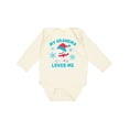 thumbnail image 1 of Inktastic Polar Bear My Grandma Loves Me in Santa Hat with Snowflakes Boys or Girls Long Sleeve Baby Bodysuit, 1 of 5