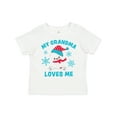 thumbnail image 1 of Inktastic Polar Bear My Grandma Loves Me in Santa Hat with Snowflakes Boys or Girls Toddler T-Shirt, 1 of 5