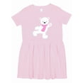 thumbnail image 1 of Inktastic Polar Bear, White Bear, Ice Skating Bear, Scarf Girls Toddler Dress, 1 of 5