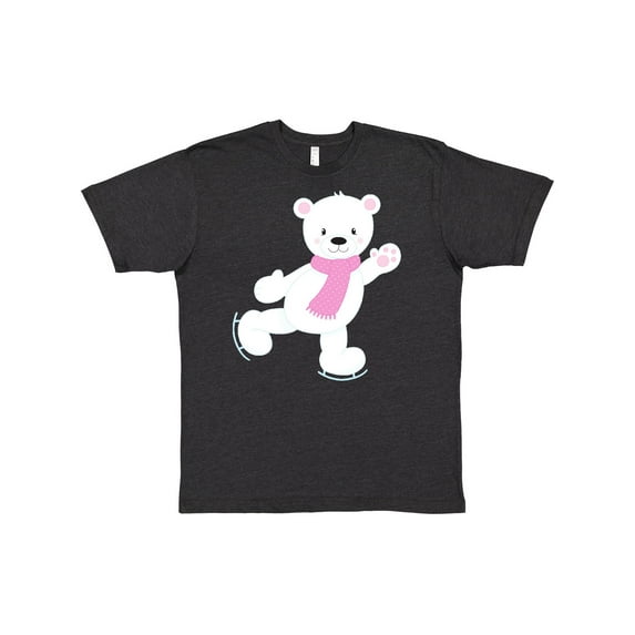 Inktastic Polar Bear, White Bear, Ice Skating Bear, Scarf T-Shirt