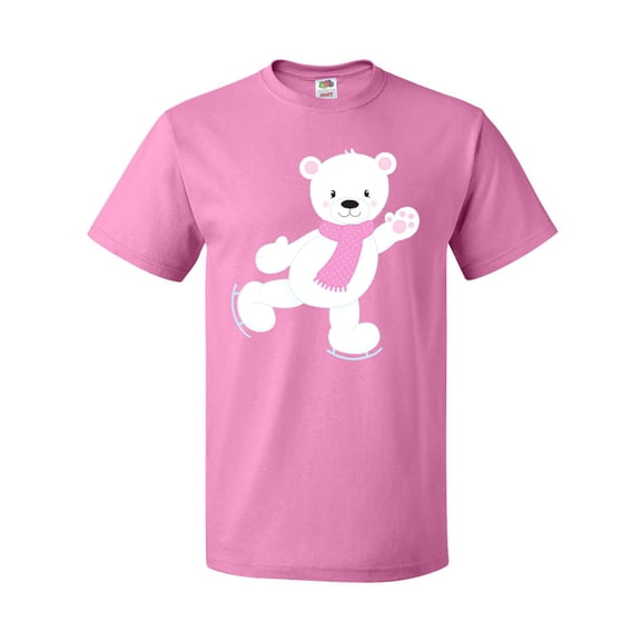 Inktastic Polar Bear, White Bear, Ice Skating Bear, Scarf T-Shirt