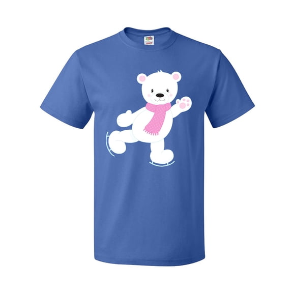 Inktastic Polar Bear, White Bear, Ice Skating Bear, Scarf T-Shirt