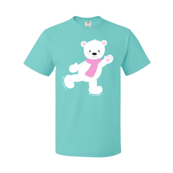 Inktastic Polar Bear, White Bear, Ice Skating Bear, Scarf T-Shirt