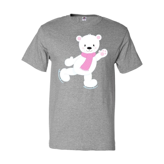 Inktastic Polar Bear, White Bear, Ice Skating Bear, Scarf T-Shirt