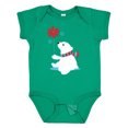 thumbnail image 1 of Inktastic Polar Bear With A Scarf, White Bear, Snowflakes Boys or Girls Baby Bodysuit, 1 of 5