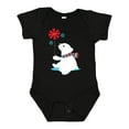 thumbnail image 1 of Inktastic Polar Bear With A Scarf, White Bear, Snowflakes Boys or Girls Baby Bodysuit, 1 of 5
