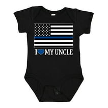 Inktastic Police Uncle Law Enforcement Flag Boys or Girls Baby Bodysuit