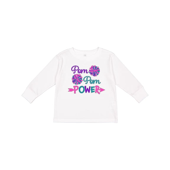 Inktastic Pom Pom Power- cheerleader Boys or Girls Long Sleeve Toddler T-Shirt