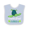 thumbnail image 1 of Inktastic Pompano Beach, Florida Happy Sea Turtle Boys or Girls Baby Bib, 1 of 4