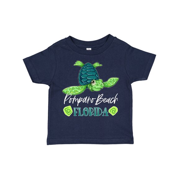 Inktastic Pompano Beach, Florida Happy Sea Turtle Boys or Girls Toddler T-Shirt