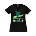 thumbnail image 1 of Inktastic Pompano Beach, Florida Happy Sea Turtle Women's Plus Size V-Neck T-Shirt, 1 of 5