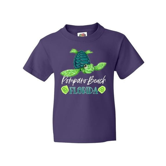 Inktastic Pompano Beach, Florida Happy Sea Turtle Youth T-Shirt