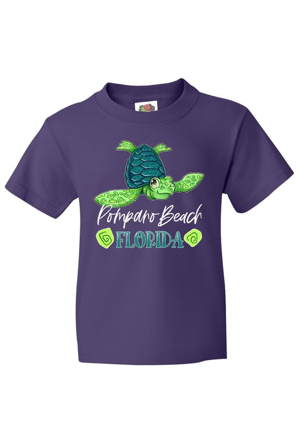 Pompano Beach, Florida Happy Sea Turtle Youth T-Shirt