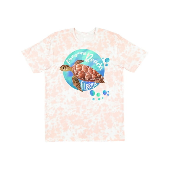 Inktastic Pompano Beach, Florida Swimming Sea Turtle with Bubbles T-Shirt
