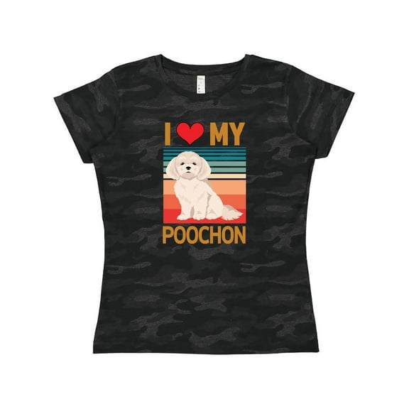 Inktastic Poochon Dog Retro Women's T-Shirt
