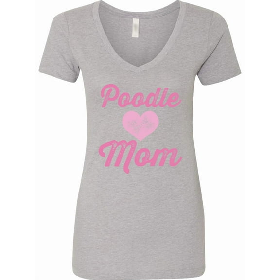 Inktastic Poodle Mom Cute Dog Women's V-Neck T-Shirt