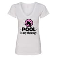 thumbnail image 1 of Inktastic Pool is My Therapy Billiards Player Women's V-Neck T-Shirt, 1 of 5