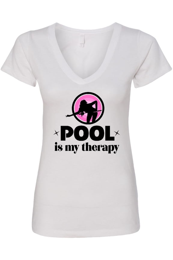 Pool is My Therapy Billiards Player Women's V-Neck T-Shirt