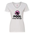 thumbnail image 1 of Inktastic Pool is My Therapy Billiards Player Women's V-Neck T-Shirt, 1 of 5
