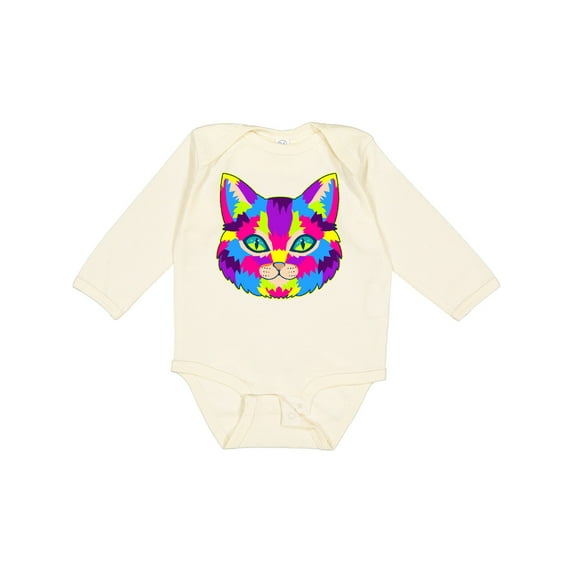 Inktastic Pop Art Cat Boys or Girls Long Sleeve Baby Bodysuit