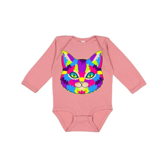 Inktastic Pop Art Cat Boys or Girls Long Sleeve Baby Bodysuit
