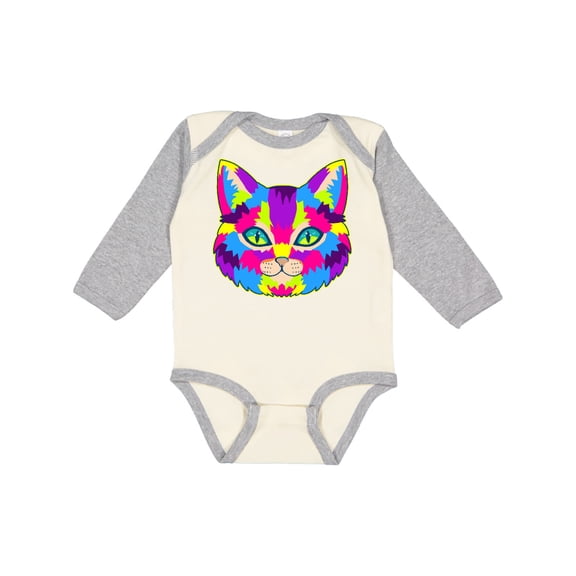 Inktastic Pop Art Cat Boys or Girls Long Sleeve Baby Bodysuit