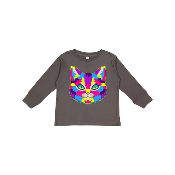 Inktastic Pop Art Cat Boys or Girls Long Sleeve Toddler T-Shirt