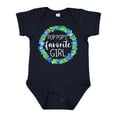 thumbnail image 1 of Inktastic Pop Pop's Favorite Girl Blue Flowers Wreath Girls Baby Bodysuit, 1 of 5