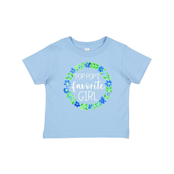 Inktastic Pop Pop's Favorite Girl Blue Flowers Wreath Girls Baby T-Shirt
