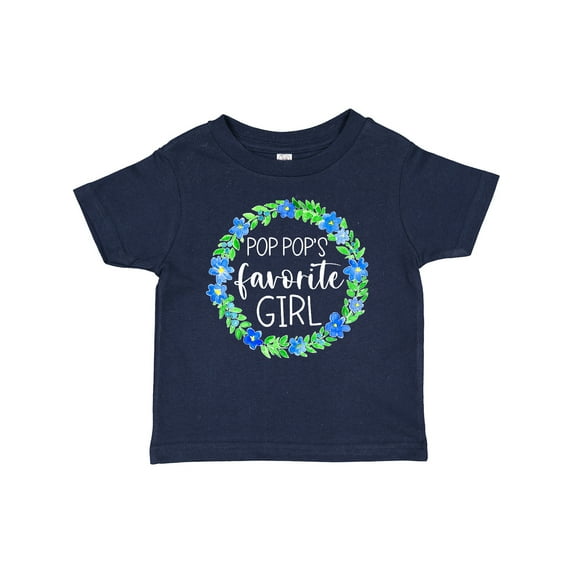 Inktastic Pop Pop's Favorite Girl Blue Flowers Wreath Girls Baby T-Shirt