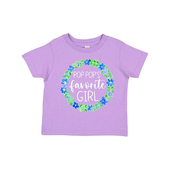 Inktastic Pop Pop's Favorite Girl Blue Flowers Wreath Girls Toddler T-Shirt