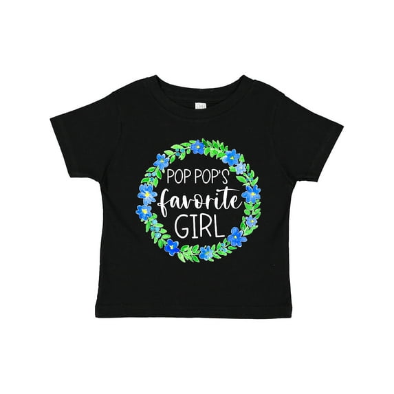 Inktastic Pop Pop's Favorite Girl Blue Flowers Wreath Girls Toddler T-Shirt
