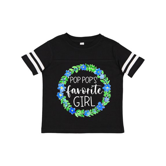Inktastic Pop Pop's Favorite Girl Blue Flowers Wreath Girls Toddler T-Shirt