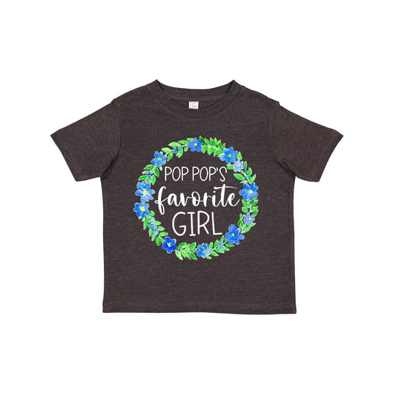 Inktastic Pop Pop's Favorite Girl Blue Flowers Wreath Girls Toddler T-Shirt