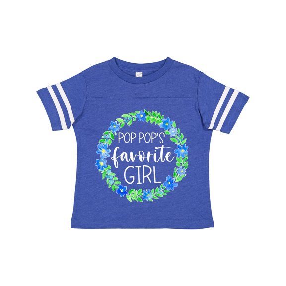 Inktastic Pop Pop's Favorite Girl Blue Flowers Wreath Girls Toddler T-Shirt