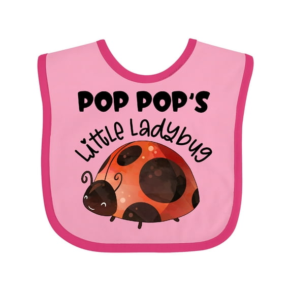 Inktastic Pop Pop's Little Ladybug Boys or Girls Baby Bib