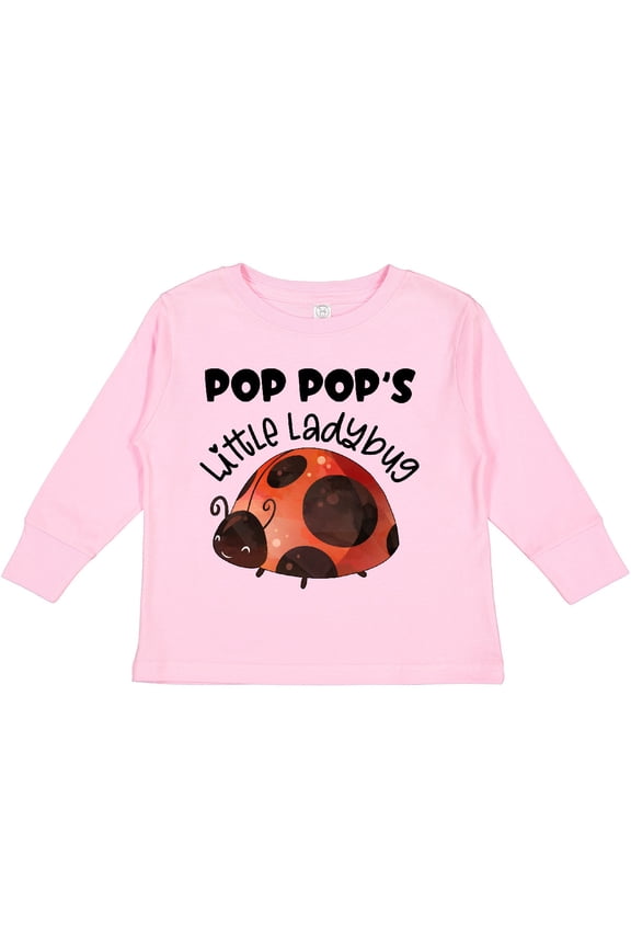Pop Pop's Little Ladybug Boys or Girls Long Sleeve Toddler T-Shirt