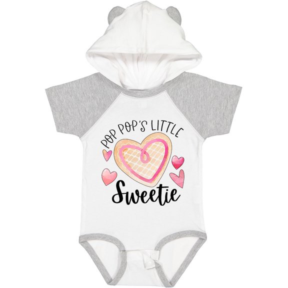 Inktastic Pop Pop's Little Sweetie with Pink Heart Cookie Boys or Girls Baby Bodysuit