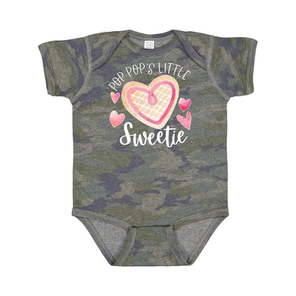 Inktastic Pop Pop's Little Sweetie with Pink Heart Cookie Boys or Girls Baby Bodysuit