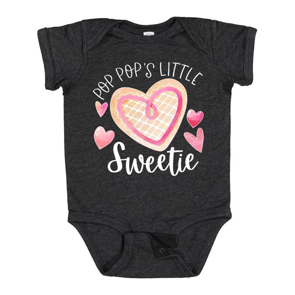 Inktastic Pop Pop's Little Sweetie with Pink Heart Cookie Boys or Girls Baby Bodysuit