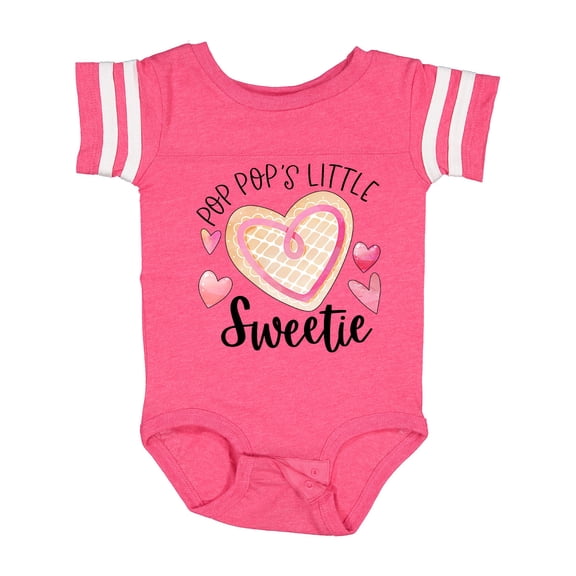 Inktastic Pop Pop's Little Sweetie with Pink Heart Cookie Boys or Girls Baby Bodysuit