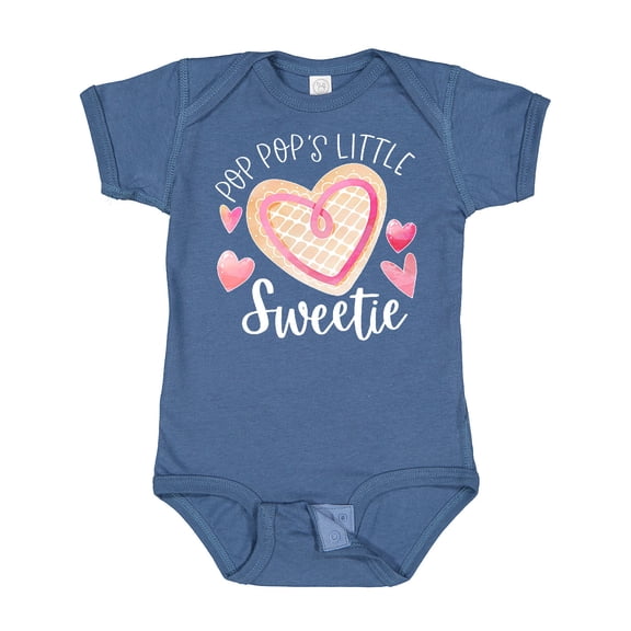 Inktastic Pop Pop's Little Sweetie with Pink Heart Cookie Boys or Girls Baby Bodysuit